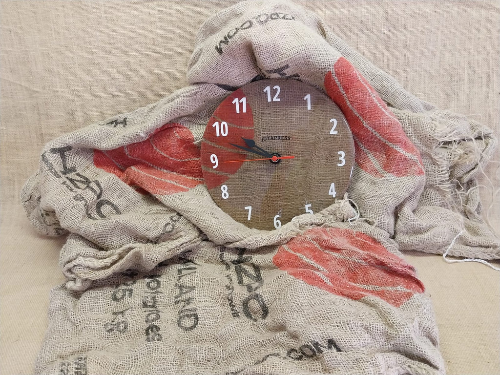 Orologio di diametro 28cm in Jutapress - Per dare un tocco naturale alla tua parete